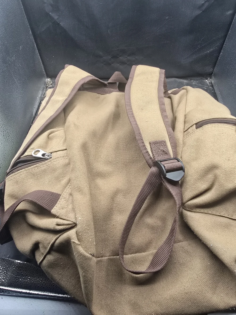 Canvas Brown Backpack with‎ Adjustable Straps